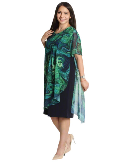 Официална рокля с красив шифон - 3XL,4XL,5XL,6XL - Maxi Market