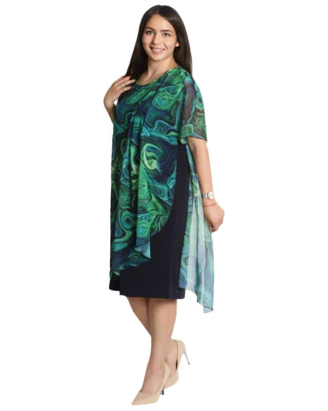Официална рокля с красив шифон - 3XL,4XL,5XL,6XL - Maxi Market