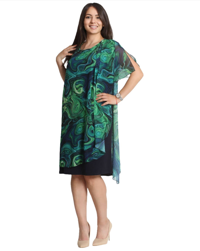 Официална рокля с красив шифон - 3XL,4XL,5XL,6XL - Maxi Market