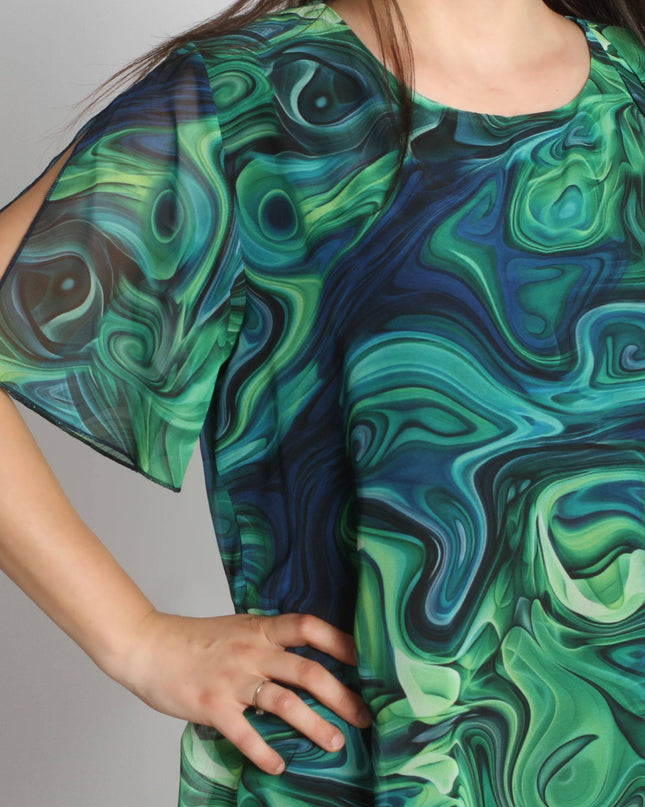 Официална рокля с красив шифон - 3XL,4XL,5XL,6XL - Maxi Market