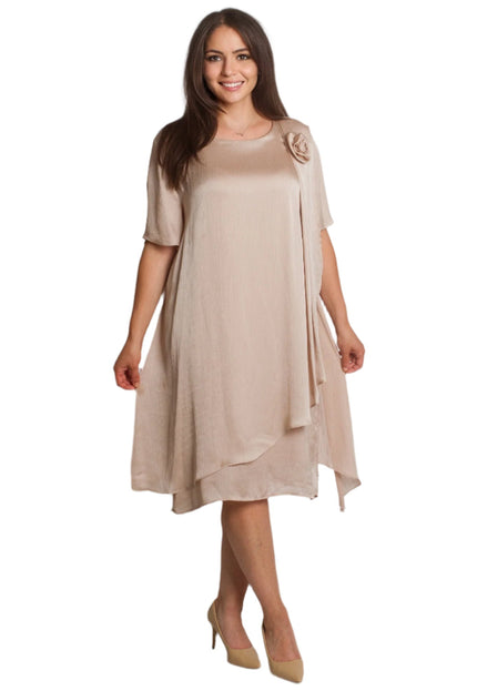 Официална свободна шифонена рокля с цвете в големи размери - Maxi Market