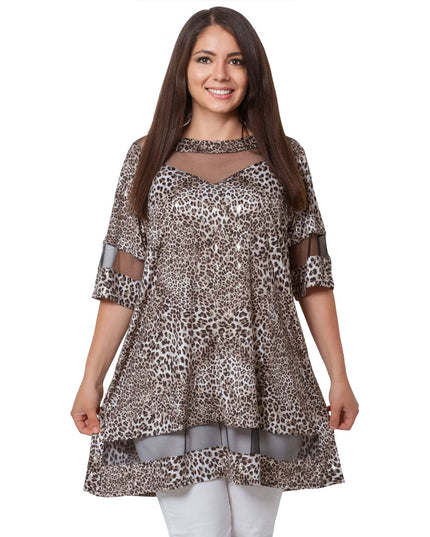 Официална туника - Леопардов принт - 4XL - 5XL - Всички сезони - Maxi Market