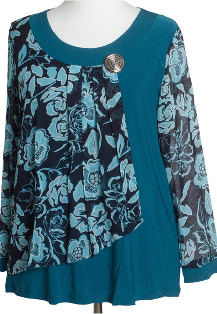 Официална туника с ръкави от шифон 2XL,3XL,4XL,5XL - Maxi Market