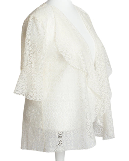 Официално макси сако от фина дантела в цвят екрю - Maxi Market