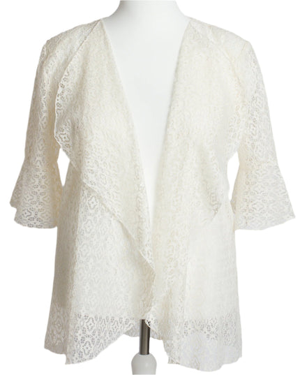 Официално макси сако от фина дантела в цвят екрю - Maxi Market