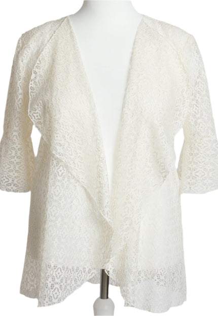 Официално макси сако от фина дантела в цвят екрю - Maxi Market