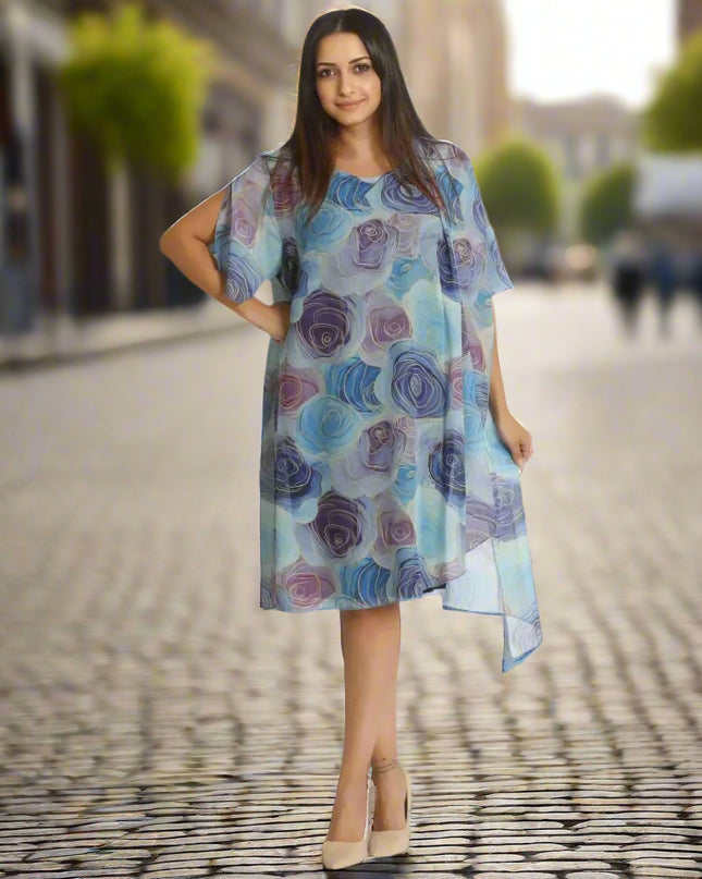 Рокля от шифон - 3XL,4XL,5XL,6XL - Идеална за официални събития - Произведено в България - Пролет - Лято - Maxi Market