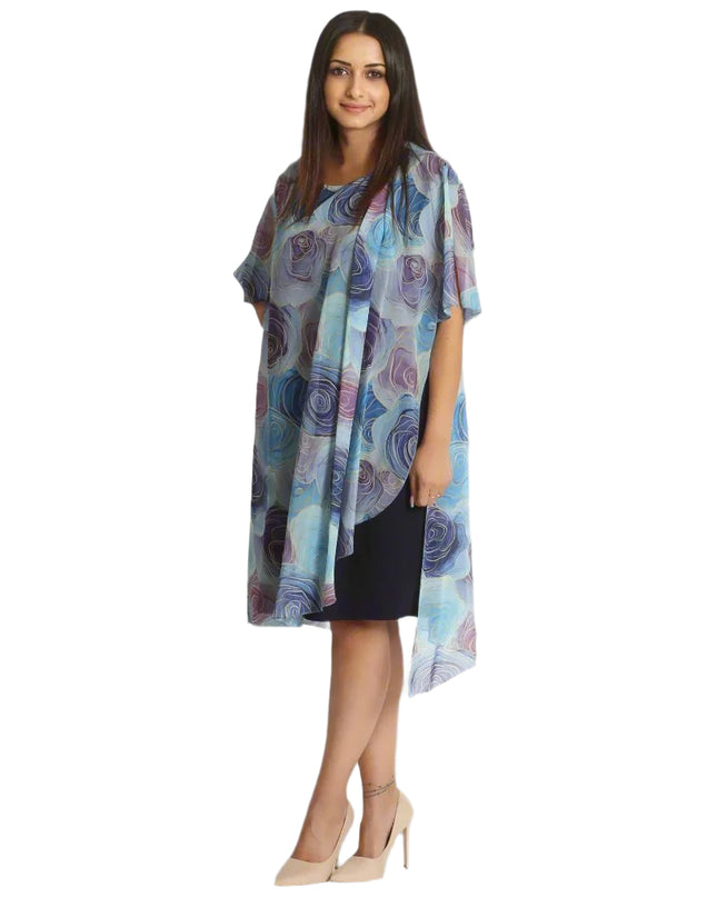 Рокля от шифон - 3XL,4XL,5XL,6XL - Идеална за официални събития - Произведено в България - Пролет - Лято - Maxi Market