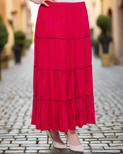 Розова пола на воали - 4XL,5XL - Еластична и удобна - Maxi Market