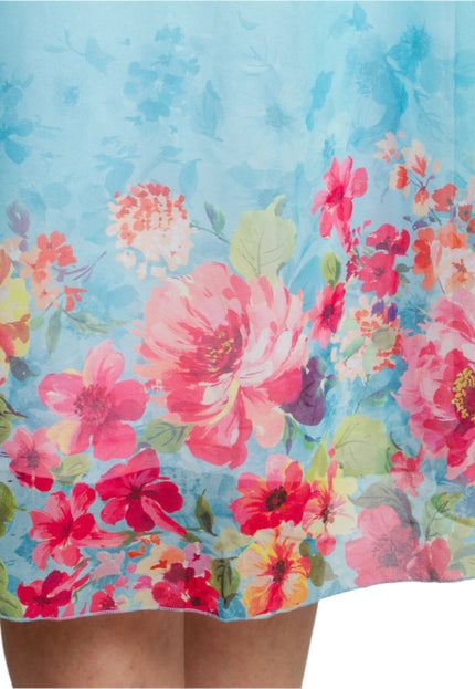 Шифонена рокля с флорални десен и разкроена кройка - Maxi Market