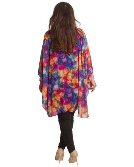 Шифонена туника с флорален десен и свободна кройка - Maxi Market