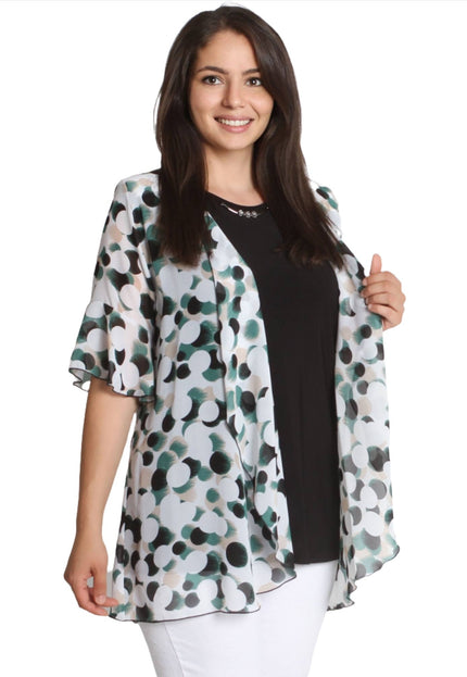 Стилен дамски сет от две части - 2XL,3XL,4XL,5XL - Пролет - Лято - Maxi Market
