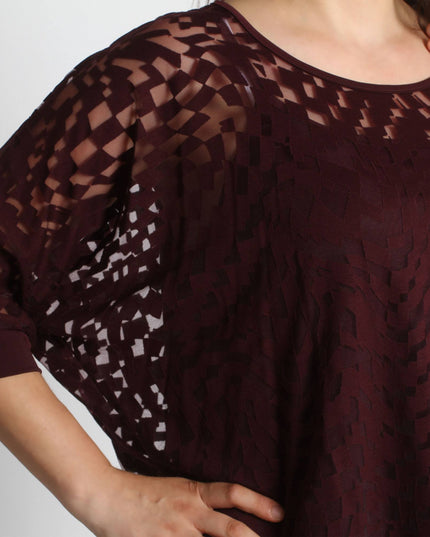 Стилна макси рокля - Бордо - 4XL,5XL - Пролет - Лято - Maxi Market