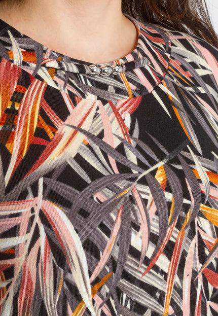 Цветна дамска туника във флорален десен - Големи размери - Maxi Market