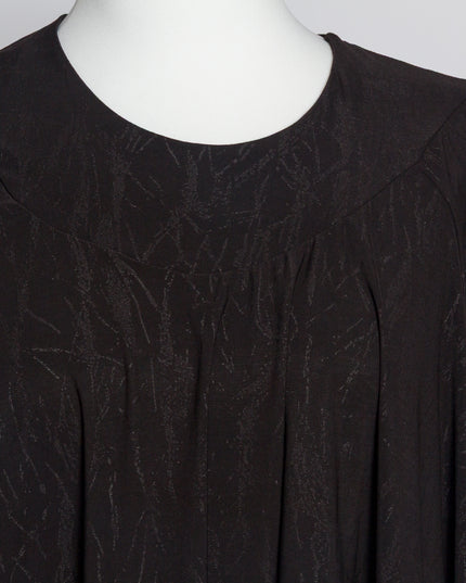 Черна елегантна туника с релефен десен в макси размери