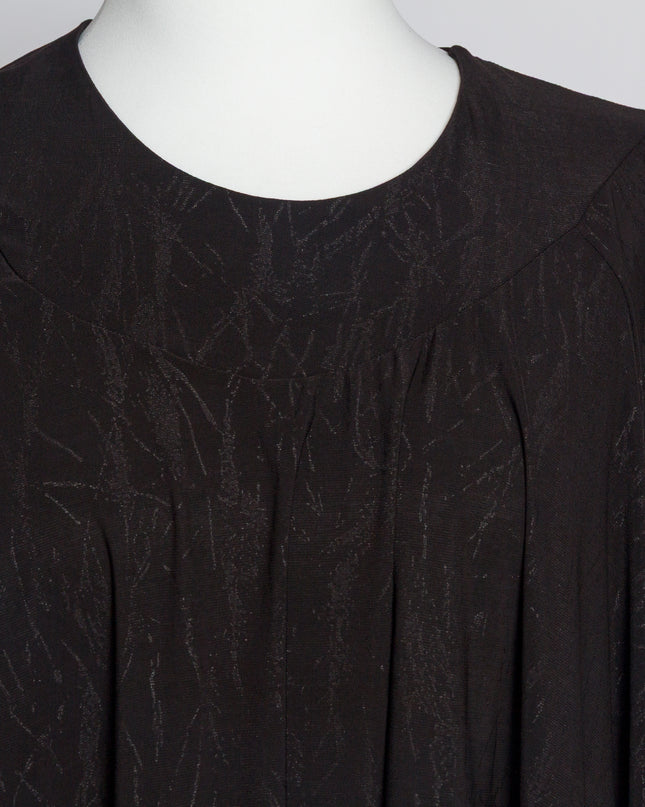 Черна елегантна туника с релефен десен в макси размери