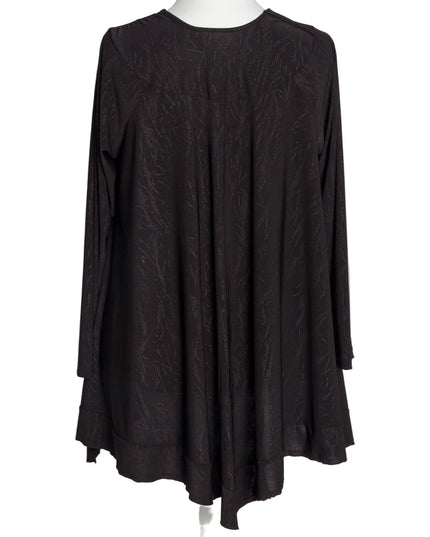 Черна елегантна туника с релефен десен в макси размери