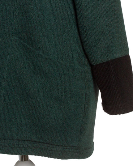 Жакет в големи размери в зелен цвят с обло деколте и цип - Maxi Market