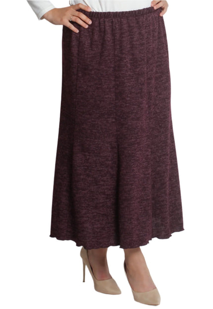 Зимна макси пола до глезена в бордо – Големи размери - Maxi Market