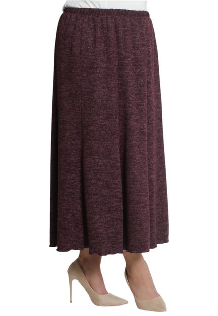 Зимна макси пола до глезена в бордо – Големи размери - Maxi Market